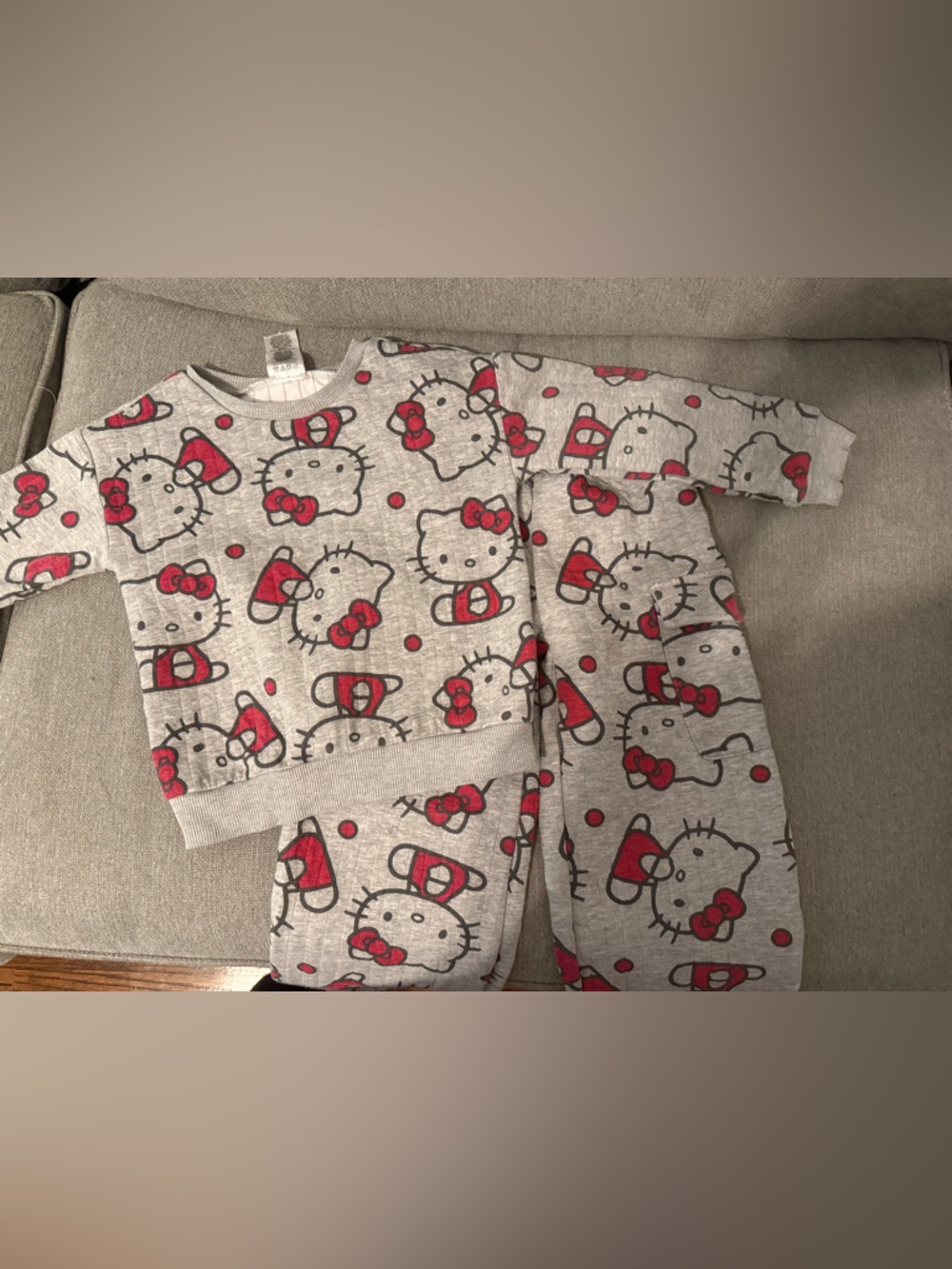 Hello Kitty Gray and Red Kids Matching Set